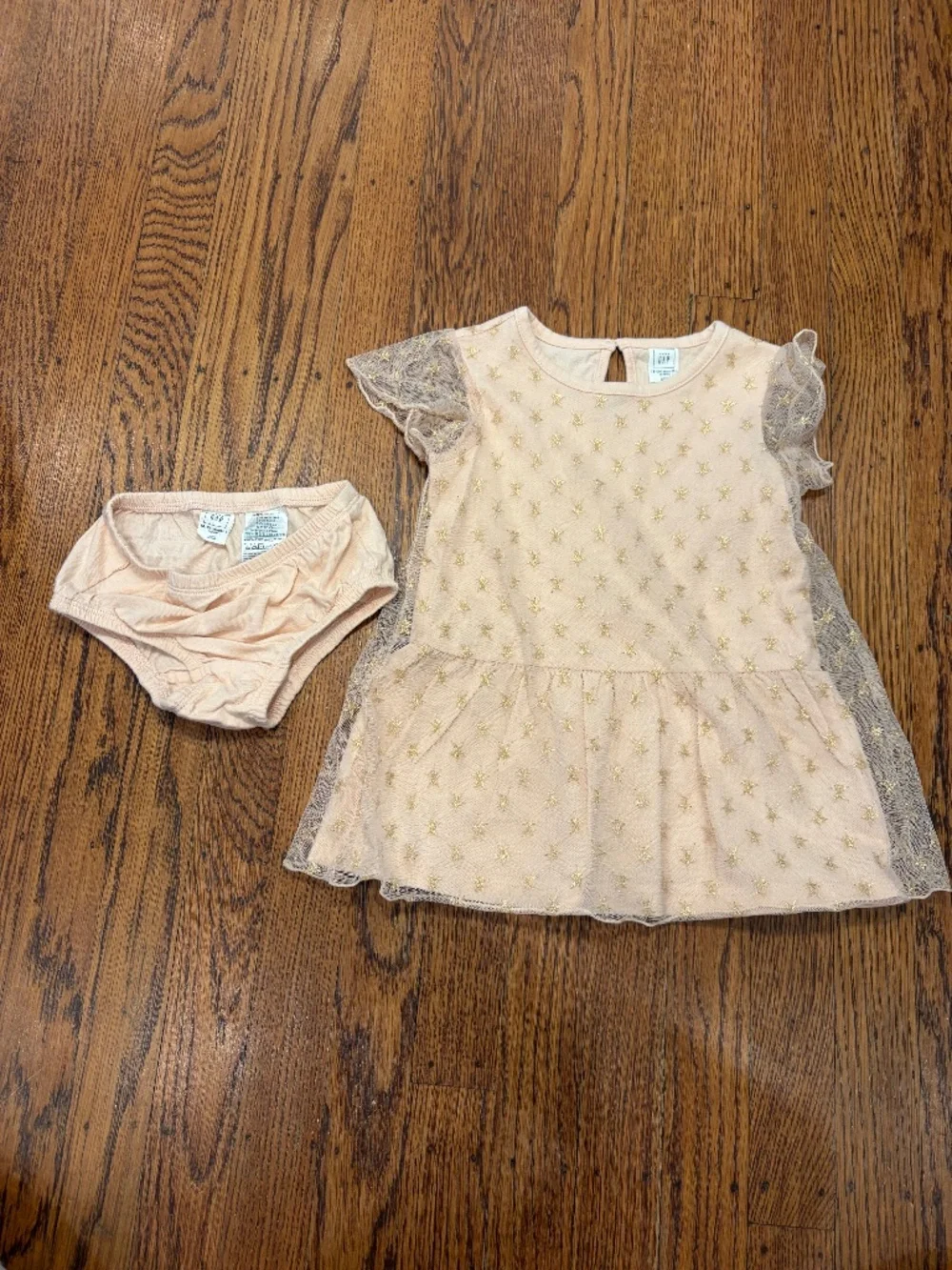 Gap Baby Pink Tulle Star Dress‎ w Bloomers 18-24M Party Holiday
